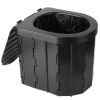 Foldable Porta Potty for Travel Camping Boating Hiking Cleanable w Lid Carry Bag 1 Roll Garbage Bags