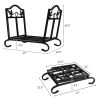 Foldable Firewood Log Rack, Steel Wood Storage Holder