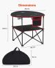 Folding Portable Camping Table Oxford Outdoor Picnic Round Table 4 Cup Holders