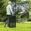 Outsunny Folding Camping Table, 4.5ft Portable Table with 2 Wing Panels, Height Adjustable Metal Picnic Table