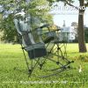 Outsunny Folding Rocking Camping Chairs, Portable Chairs, Headrest, Cooler Bag, Cup Holder, Carry Bag, 2 Pack, Gray