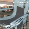 Outsunny Folding Rocking Camping Chairs, Portable Chairs, Headrest, Cooler Bag, Cup Holder, Carry Bag, 2 Pack, Gray