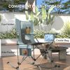 Outsunny Folding Rocking Camping Chairs, Portable Chairs, Headrest, Cooler Bag, Cup Holder, Carry Bag, 2 Pack, Gray