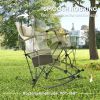 Outsunny Folding Rocking Camping Chairs, Portable Chairs, Headrest, Cooler Bag, Cup Holder, Carry Bag, 2 Pack, Cream