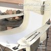 Outsunny Folding Rocking Camping Chairs, Portable Chairs, Headrest, Cooler Bag, Cup Holder, Carry Bag, 2 Pack, Cream