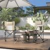 Outsunny Folding Rocking Camping Chairs, Portable Chairs, Headrest, Cooler Bag, Cup Holder, Carry Bag, 2 Pack, Cream