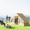 Outsunny Inflatable Camping Tent w/Hand Air Pump, with Mesh Windows and Dual Zipper Doors