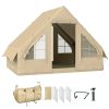 Outsunny Inflatable Camping Tent w/Hand Air Pump, with Mesh Windows and Dual Zipper Doors