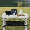 Outdoor Folding Camping Table, 2ft Portable Table 3 Adjustable Heights
