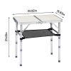 Outdoor Folding Camping Table, 2ft Portable Table 3 Adjustable Heights