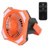 Portable Hanging Lantern Tent Fan 10000mAh Battery Power, USB Rechargeable, 4 Light, 3 Wind Modes, Emergency Power Bank