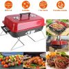Portable Charcoal Folding BBQ Grill, Outdoor Tabletop Barbecue Smoker with Lid for Backyard, Camping, Picnics