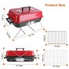 Portable Charcoal Folding BBQ Grill, Outdoor Tabletop Barbecue Smoker with Lid for Backyard, Camping, Picnics