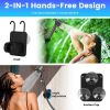 Portable Shower for Outdoors-IPX7 6000mAh Rechargeable Pump-Filtered Shower Head with 20L Bucket