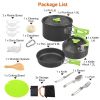 16 Pc Camping Cookware Kit Aluminum Kettle with Bowls Knife Fork Spoon Carabiner Spatula Cutting Board