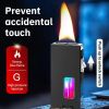 Soft Fire/Jet Flame - Windproof Dual Flame Adjustable Lighter Firestarter, Wheel Side Pressure Ignition, Metal Body, Blue Flame