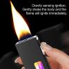 Soft Fire/Jet Flame - Windproof Dual Flame Adjustable Lighter Firestarter, Wheel Side Pressure Ignition, Metal Body, Blue Flame