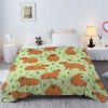 Soft and Fluffy Flannel Throw, with Cute Bird and Capybara Pattern, Can be used Outdoors, Camping, or Indoors. 3 Sizes