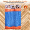 3 People Sleeping Bag, Lightweight Water Resistant Cotton Liner Cold Warm Weather 3 Season w/ Sack
