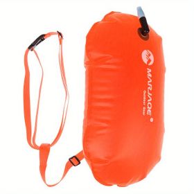 Inflatable Swim Buoy; Swim Float Bag, Airbag, Tow Float, Buoyancy For Open Water Swimming (Color: Orange)