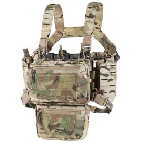 Chest Rig Molle Modular Micro Fight Chest Rigs Adjustable & Detachable with 5.56/7.62 Magazine Pouch (Color: CP)