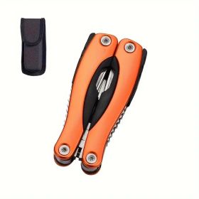 12-in-1 Adventure Pliers Multitool - Premium Stainless Steel Construction for Camping & Emergencies (Color: Orange camping outdoor)