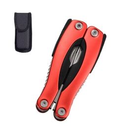 12-in-1 Adventure Pliers Multitool - Premium Stainless Steel Construction for Camping & Emergencies (Color: Red camping outdoor)