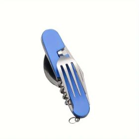 Carabiner-Ready Multi-Tool – Clip to Backpacks for On-the-Go Meals (Color: Blue)