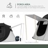 Outsunny Pop Up Tent, Instant Camping Tent with Porch and Carry Bag, 3000mm Waterproof, for 2-3 People, Black (Poles Included)
