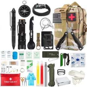 Outdoor SOS Emergency Survival Kit, Multifunctional Tactical Readiness EDC Kit (Color: CP)