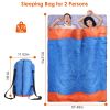 3 People Sleeping Bag, Lightweight Water Resistant Cotton Liner Cold Warm Weather 3 Season w/ Sack