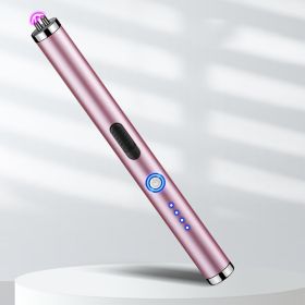 Electric Arc Lighter Windproof Flameless USB Lighter, Power Display Rechargeable With Safety Lock (Color: Pink)