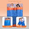 3 People Sleeping Bag, Lightweight Water Resistant Cotton Liner Cold Warm Weather 3 Season w/ Sack