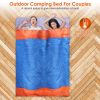 3 People Sleeping Bag, Lightweight Water Resistant Cotton Liner Cold Warm Weather 3 Season w/ Sack