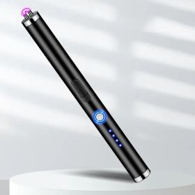 Electric Arc Lighter Windproof Flameless USB Lighter, Power Display Rechargeable With Safety Lock (Color: Black)