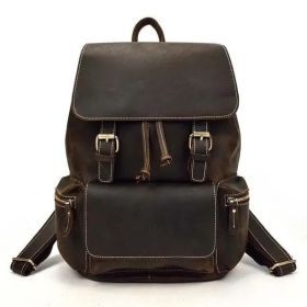 The Hagen Backpack, Vintage Leather Backpack (Color: Dark Brown)